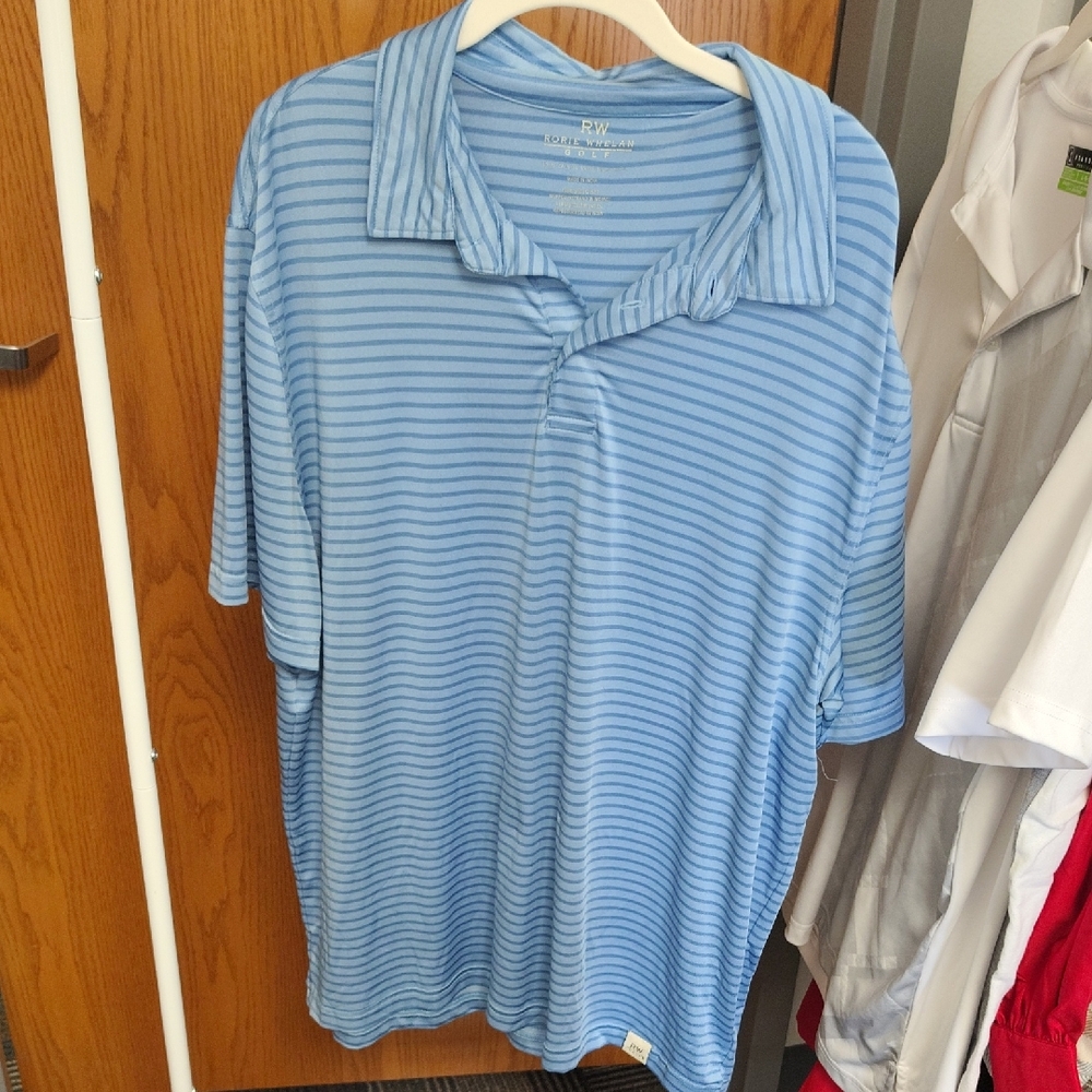 PW Light Blue Striped Polo Shirt for Men